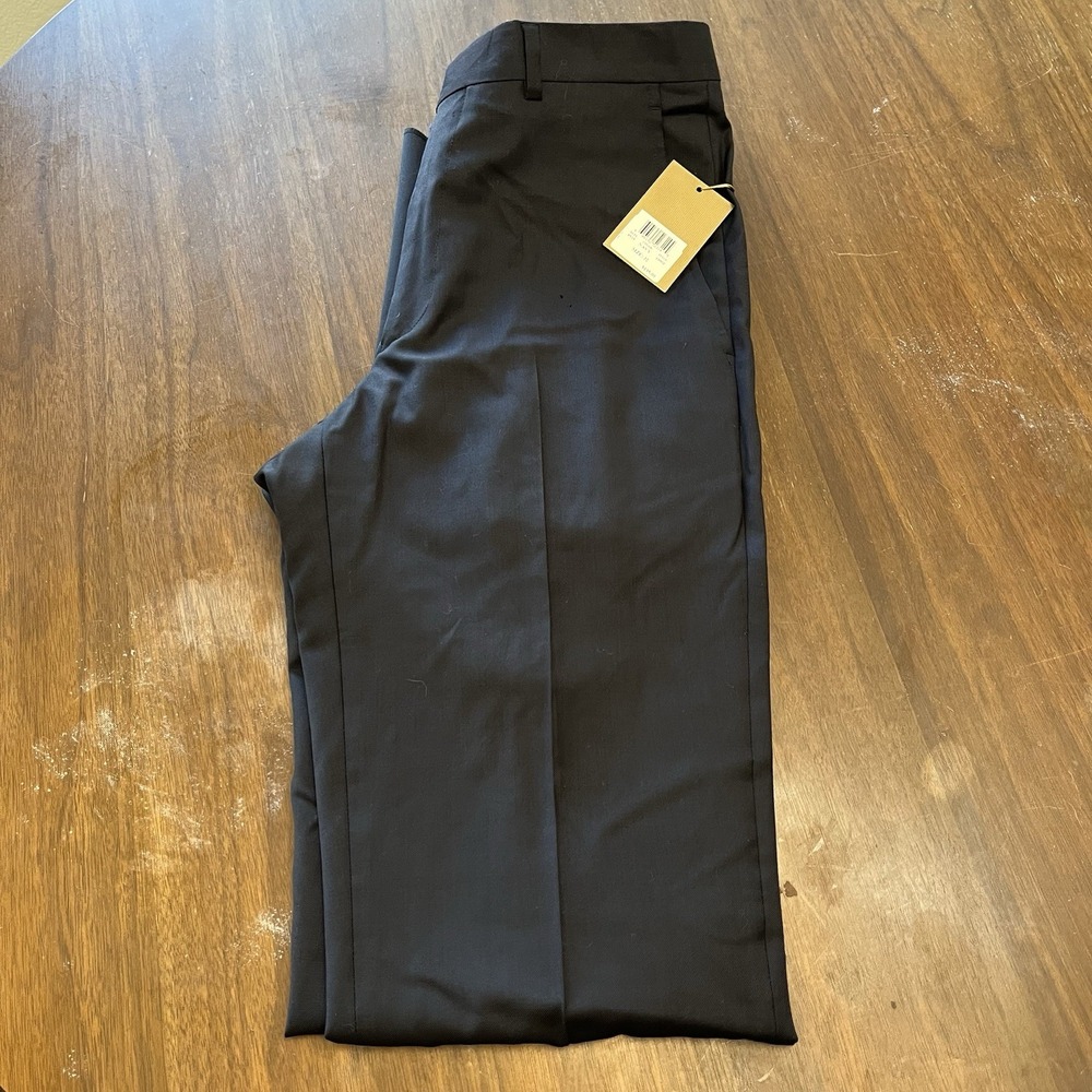 Santorelli Luxury Serge Dress Pants Men's 32 Black Straight Leg Formal NWT